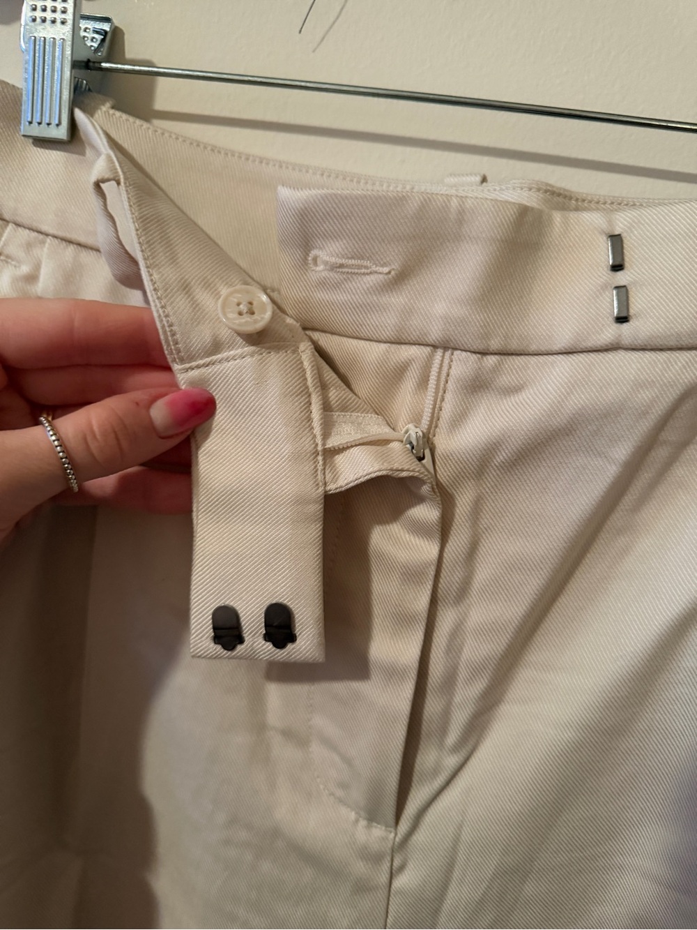NWT Banana Republic Cruise Ivory Cotton & Lyocell Wide-Leg High-Rise Pants - Picture 6 of 12